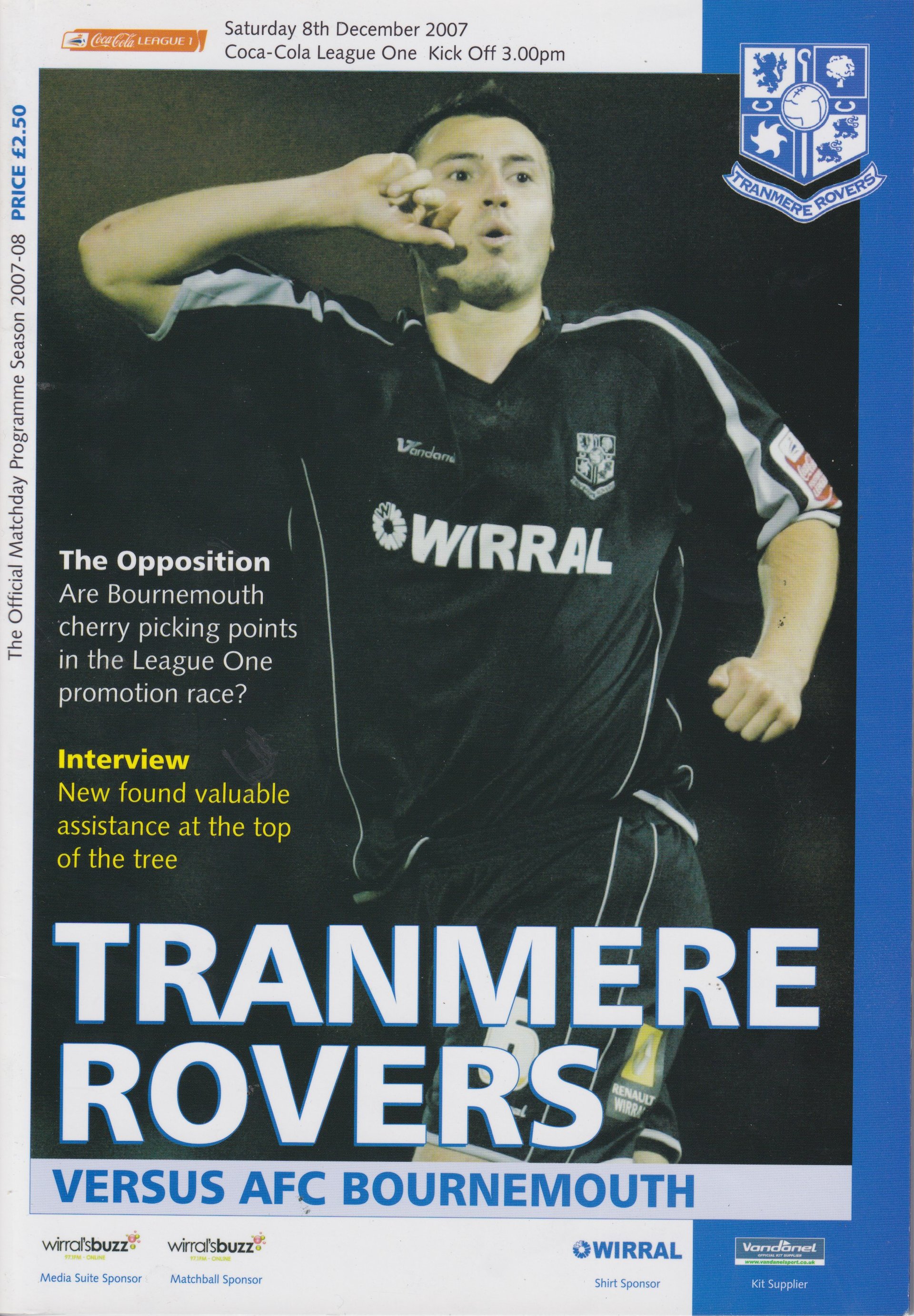 Tranmere Rovers v AFC Bournemouth match programme